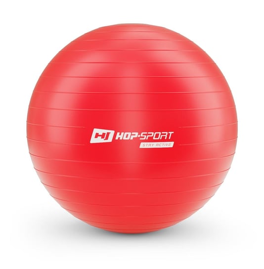Hop-Sport, Piłka fitness, 45cm z pompką, czerwona Hop-Sport