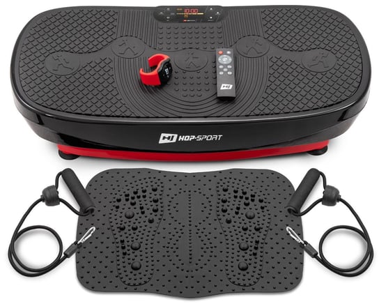 Hop-Sport, Platforma wibracyjna, 3D HS-080VS Nexus Pro z matą i zegarkiem-pilotem, czarny Hop-Sport