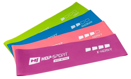Hop-Sport, Zestaw taśm treningowych, 600x75 mm, 4 szt. Hop-Sport