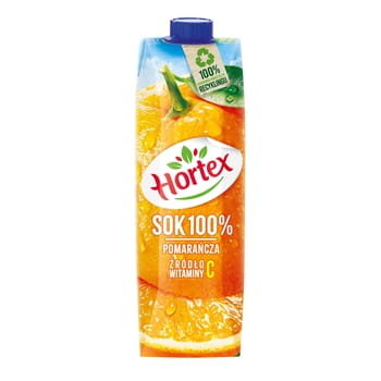 Hortex Pomarańcza sok 100% karton 1L Hortex