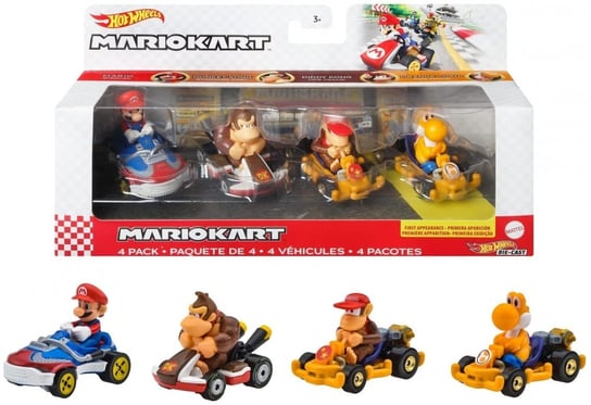 Hot Wheels Mario Kart 4-pak pojazdów 1 Hot Wheels