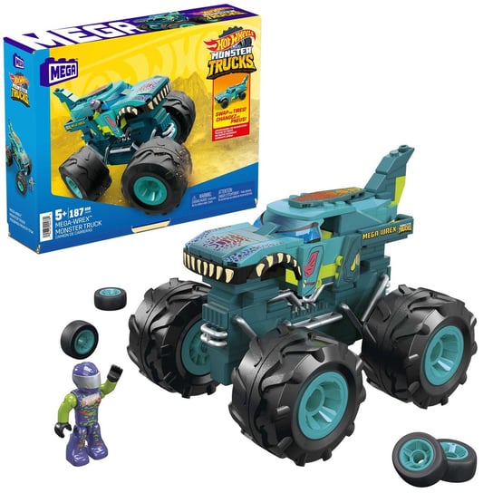 Hot Wheels, Monster Trucks Mega Wrex, Mega Construx Klocki, 187 el. Mattel