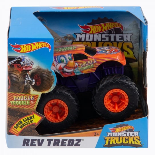 Hot Wheels, Monster Trucks Rev Tredz 1:43 Double Trouble, pojazd Hot Wheels