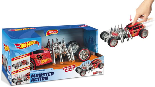Hot Wheels, Pająk Mondo L&S Monster Action Try-Me, pojazd MOO HOT WHEELS