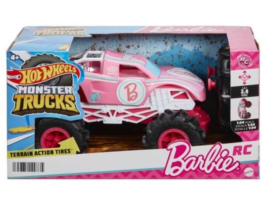 Hot Wheels, Pojazd Barbie RC Monster Truck 1:24 Hot Wheels