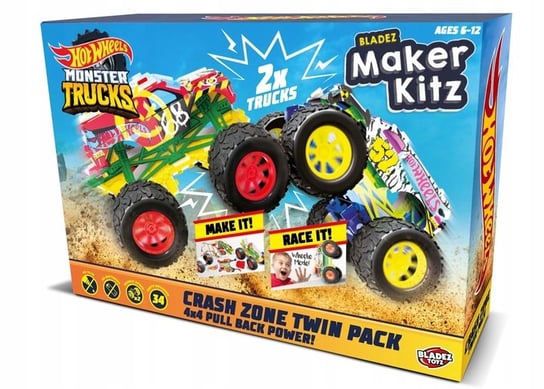 Hot Wheels, pojazd do złożenia Maker Kitz Monster Truck, 2 pak Hot Wheels
