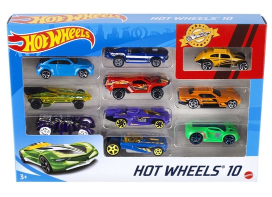 Hot Wheels, pojazdy, 10-pack Hot Wheels