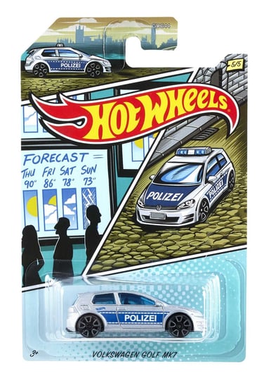 Hot Wheels, samochodzik wyścigowy Volkswagen Golf MK7 Hot Wheels