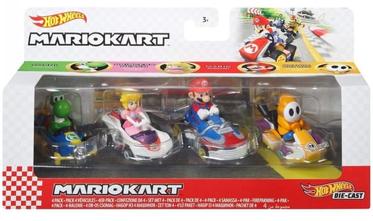 Hot Wheels, Super Mario, Mariokart, Autka 4-pack, GWB36 Hot Wheels