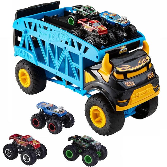 Hot Wheels Transporter Monster Truck + 3 Auta GGB64 Mattel