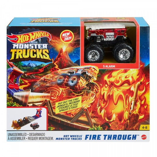 Hot Wheels, Zestaw kaskaderski z płomieniami Monster Trucks Hot Wheels