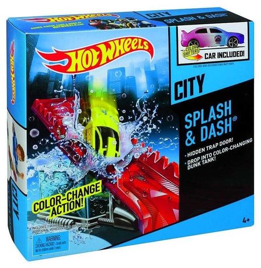 Hot Wheels, zestaw zmieniający kolor Splash and Dash, BHN122 Hot Wheels