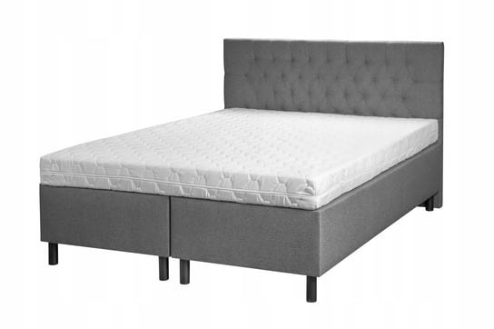 Hotelowe Łóżko Tapicerowane Dwuosobowe Z Materacem 180X200 Szare BIRD Meble