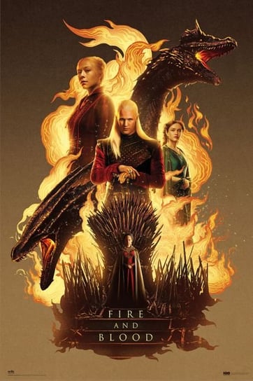 House Of The Dragon Fire And Blood - plakat GAME OF THRONES