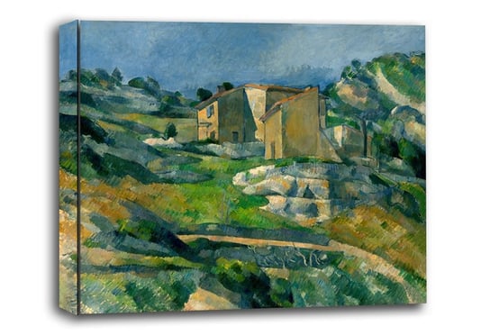 Houses in Provence The Riaux Valley near LEstaque, Paul Cézanne - obraz na płótnie 120x90 cm Galeria Plakatu