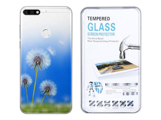 Huawei Honor 7C Etui Gradient Nadruk Obudowa Szkło Kreatui
