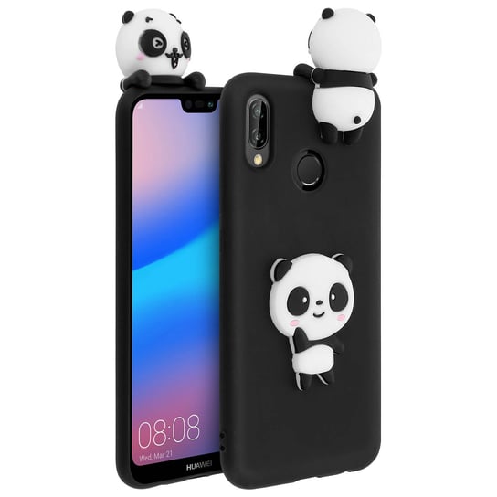 Huawei P20 Lite Panda Design 3D Miękka Elastyczna Ochrona - Czarna Avizar