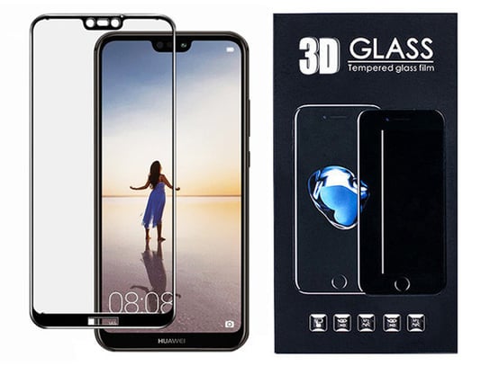 Huawei P20 Lite Szkło Hartowane 3D 9H Czarne Pełne VegaCom