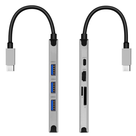 Hub 8w1 USB-C 3x USB 1x USB-C 1x HDMI 1x Ethernet 1 SD Micro-SD Swissten input SWISSTEN
