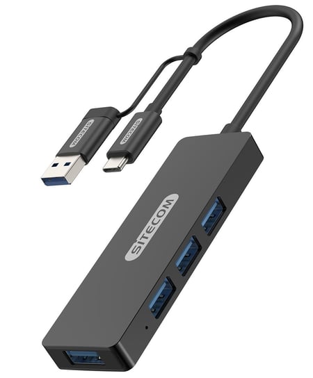 Hub SITECOM CN-414 USB-C, 4x USB-A + adapter USB-A, 5 Gbps Sitecom