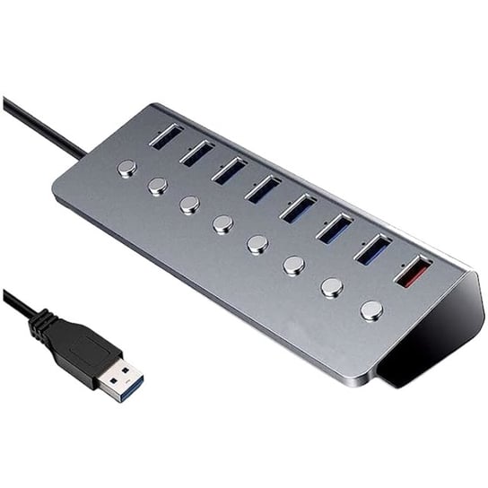 Hub USB 7x 3.0 + 1 5Gbps Aluminiowy rozgałęźnik portów Inna marka