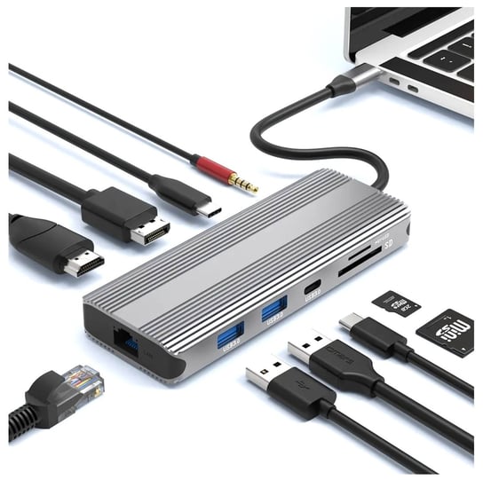 HUB USB-C HDMI 2.1 DP DisplayPort 8K 30Hz 4K 120Hz 100W Tradebit