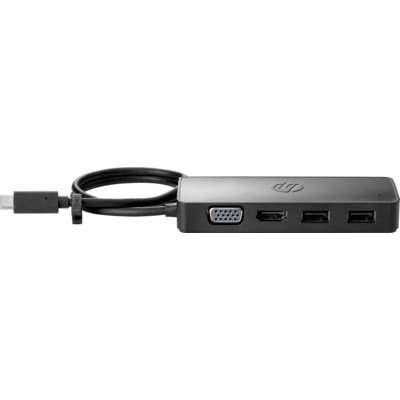 HUB USB-C Travel, 235N8AA, 2 porty USB, 1 port HDMI, 1 port VGA, czarny / HP HP
