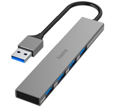 Hub USB HAMA Premium Ultra Slim, 4 porty Hama