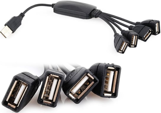 Hub USB Rozdzielacz 4 Porty Rozgałęźnik z Kablem Iso Trade