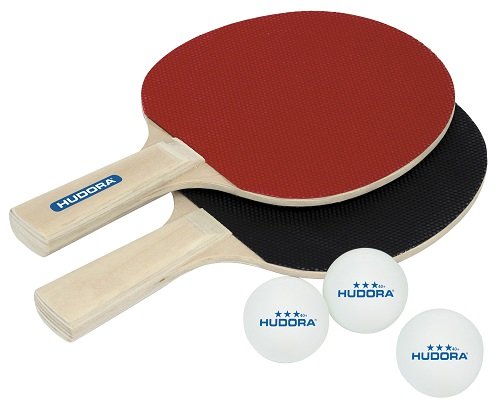 Hudora, Zestaw rakietek do tenisa stołowego, Table Tennis Match 2.0, brązowy Hudora