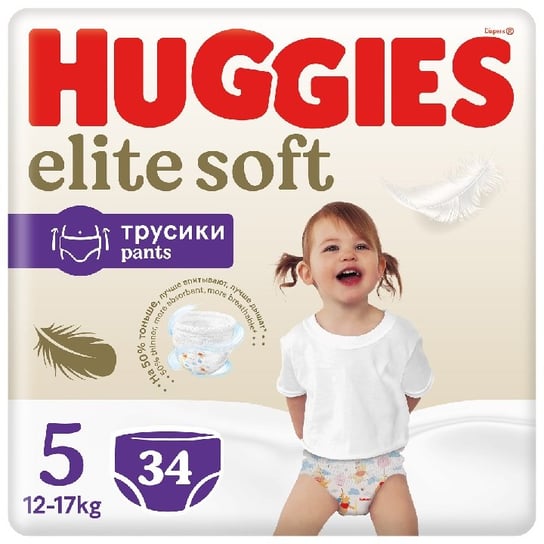 HUGGIES Elite Soft Pants Mega Pieluchomajtki rozmiar 5 34szt (12-17 kg) Huggies