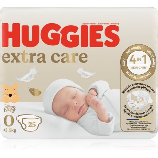 Huggies Extra Care Size 0 pieluchy jednorazowe <4 kg 25 szt. Huggies