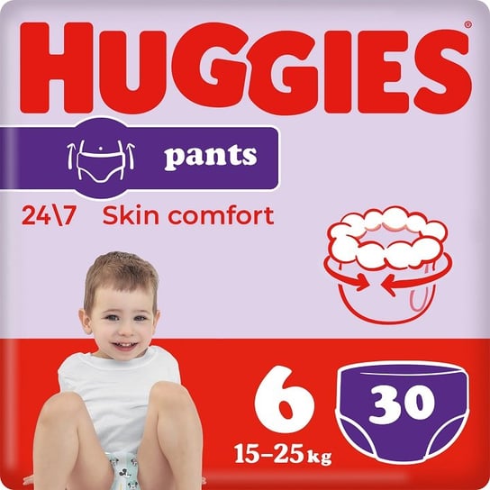 Huggies, Pants, Pieluchomajtki, 15-25 kg, Jumbo 6, 30 szt. Huggies