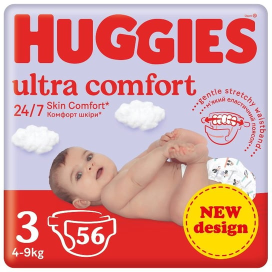 Huggies Pieluchy Ultra Comfort Jumbo Pack Rozmiar 3 4-9kg 56szt Huggies