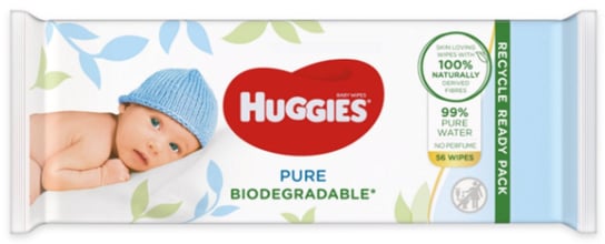 Huggies, Pure Bio, chusteczki nawilżane, biodegradowalne, 56 szt. Huggies