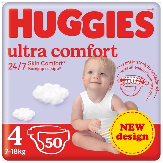 Huggies Ultra Comfort Jumbo Pack Rozmiar 4 7-18kg 50szt Pieluchy Huggies