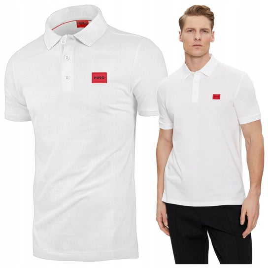 HUGO BOSS koszulka polo meska polówka biala classic logo slim fit HUGO BOSS koszulka polo meska polówka biala classic logo slim fit r.XL HUGO