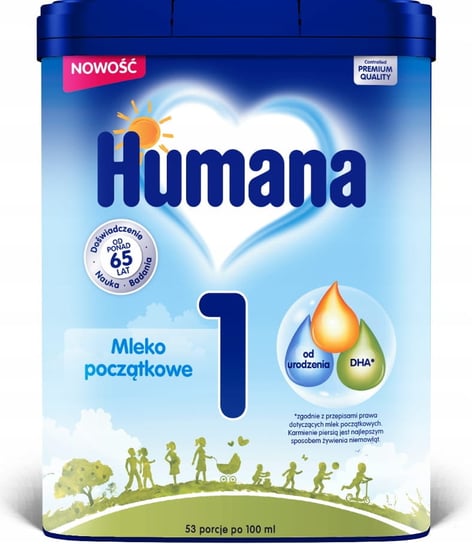 Humana 1 Mleko Początkowe Hmo Od Urodzenia 750G Humana