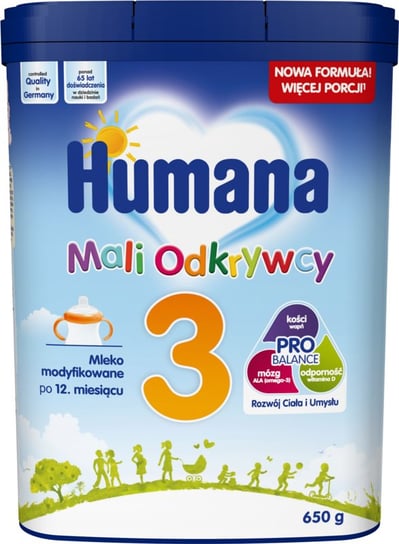 Humana 3 Mali Odkrywcy, mleko w proszku modyfikowane po 12 miesiącu, 650 g Humana