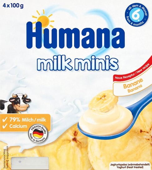 Humana, deserek kremowy jogurt z bananami, 400 g Humana