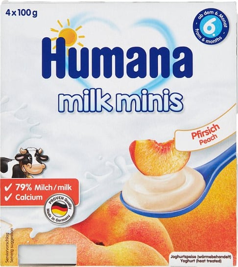Humana, deserek kremowy jogurt z brzoskwiniami, 400 g Humana
