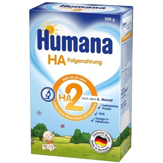 Humana, HA 2, Hipoalergiczne mleko następne, 500 g Humana