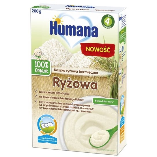 Humana, Kaszka bezmleczna ryżowa, 200 g Humana