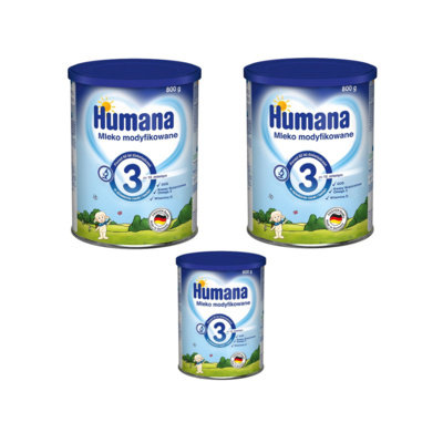 Humana, Zestaw 2+1 , Mleko modyfikowane, 3, 3x800 g Humana