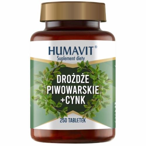 Humavit, Drożdże piwowarskie + Cynk, 250 tabl. Humavit