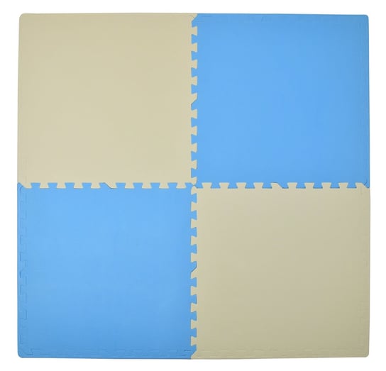 Humbi, Puzzle piankowe/Mata piankowa, Kremowy/Błękitny, 1x62x62 cm, 4 szt. Humbi
