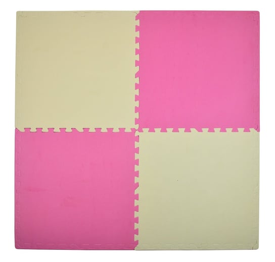 Humbi, Puzzle piankowe/Mata piankowa, Kremowy/Różowy, 1x62x62 cm, 4 szt. Humbi