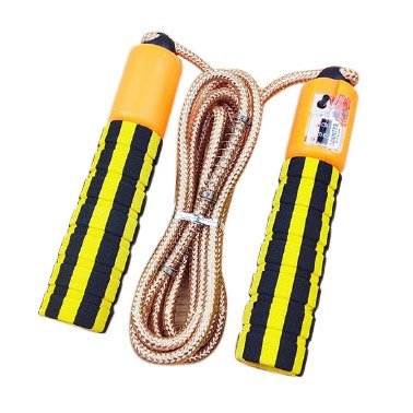 Hurtel, Skakanka z licznikiem skoków podskoków do fitness crossfit, żółty, 250 cm Hurtel