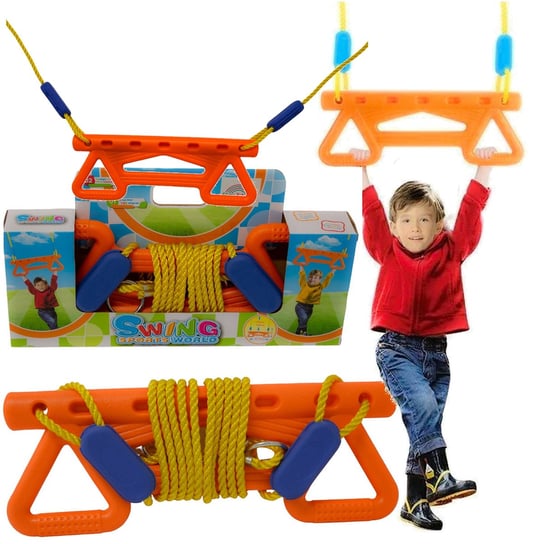 Huśtawka dla Dzieci Trapez Gimnastyczny drążek z obręczami Zestaw akrobatyczny dla dzieci Sferazabawek