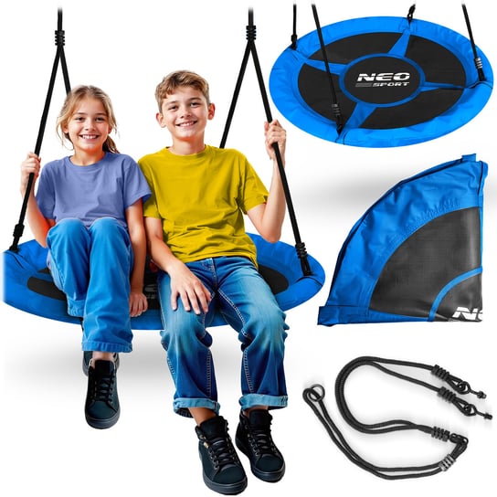 Huśtawka ogrodowa bocianie gniazdo 105 cm Neo-Sport Swingo niebieska Neo-Sport